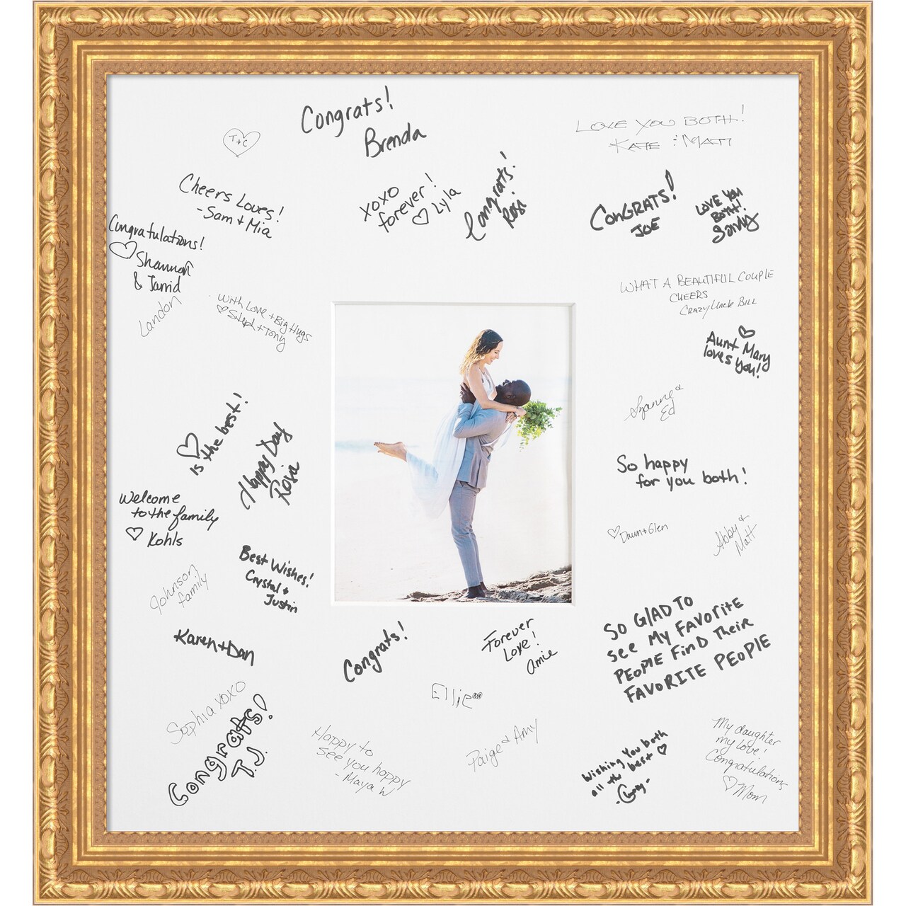 Versailles Signature Mat Picture Frame, Photo Frame Wedding Guest Book Alternative, Autograph Picture Mat for Signature Board, Wedding Celebrations Graduations Support Encouragement or Retirement